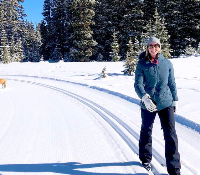 People Cross Country Skiing
