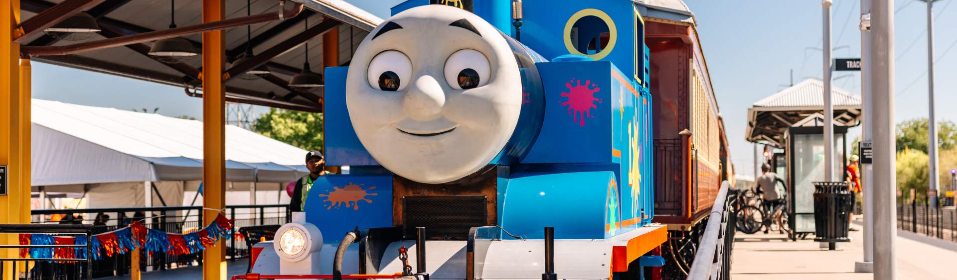 Day Out With Thomas The Bubble Tour Arrives at Grapevine Vintage Railroad in Dallas Fort Worth