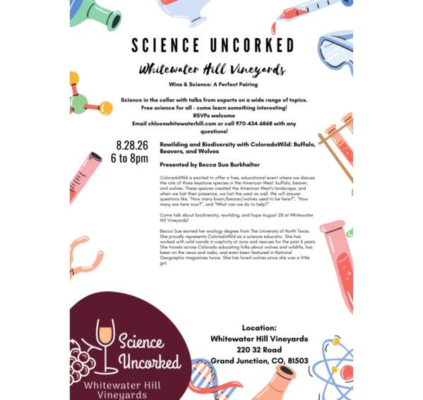 Science Uncorked: Rewilding and Biodiversity with ColoradoWild: Buffalo, Beavers, and Wolves