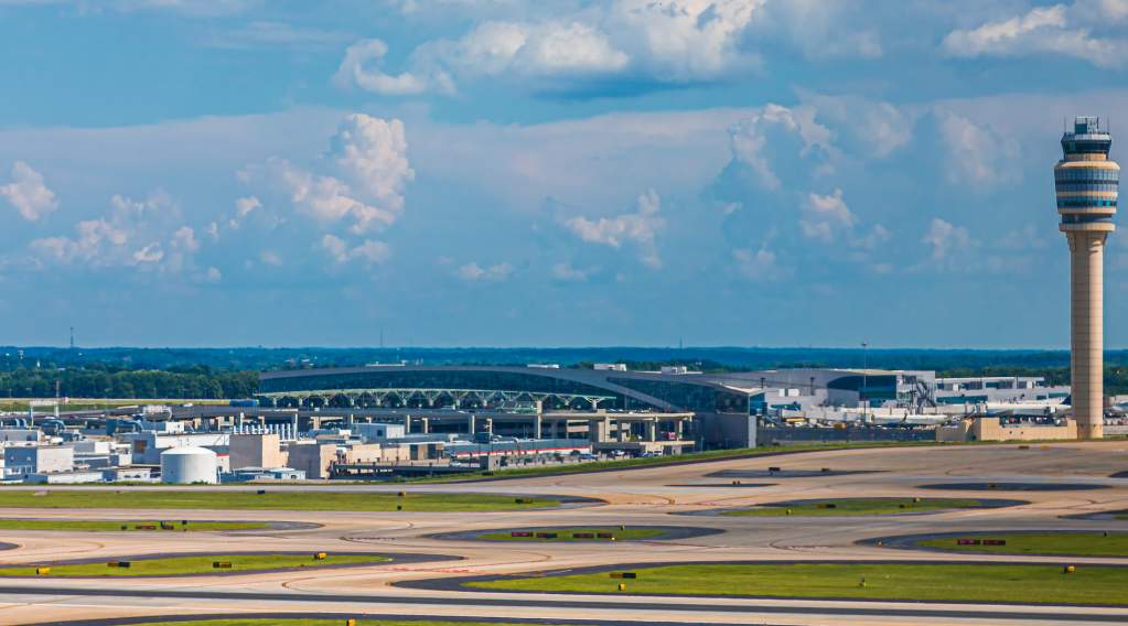 A view from a distance of the Hartsfield Jackson Atlanta International Airport