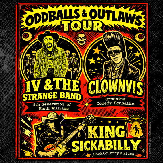 Oddballs & Outlaws: IV & The Strange Band, Clownvis, King Sickabilly at The Cicada