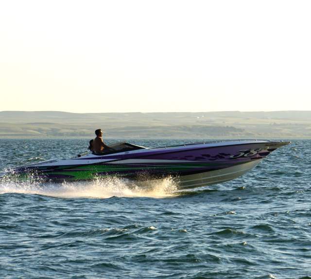 Boating at the lake
