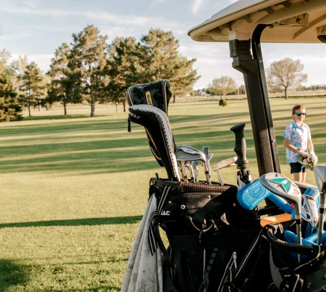 Golf Cart With Clubs