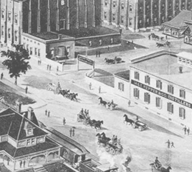 Old sketch of downtown Lexington