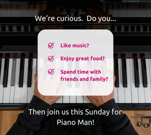 Ogallala Regional Arts Council: Steve Lungrin Piano Man In Concert