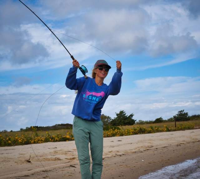 Woman fishing