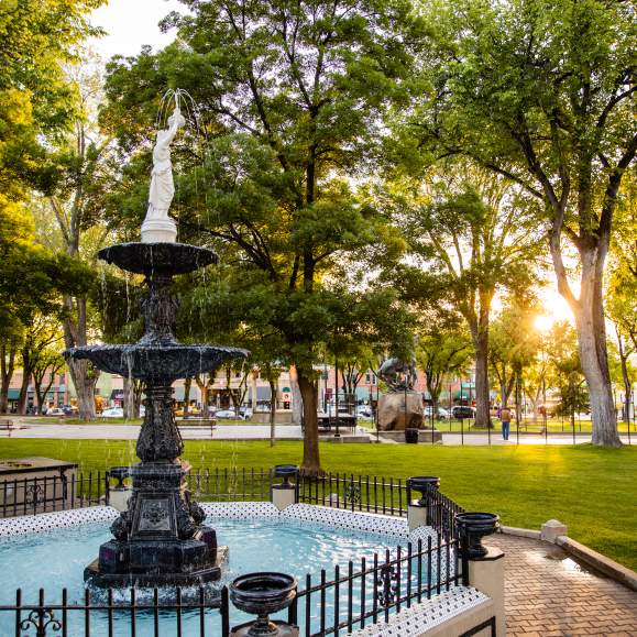 Fountain at Sunset - Experience Prescott