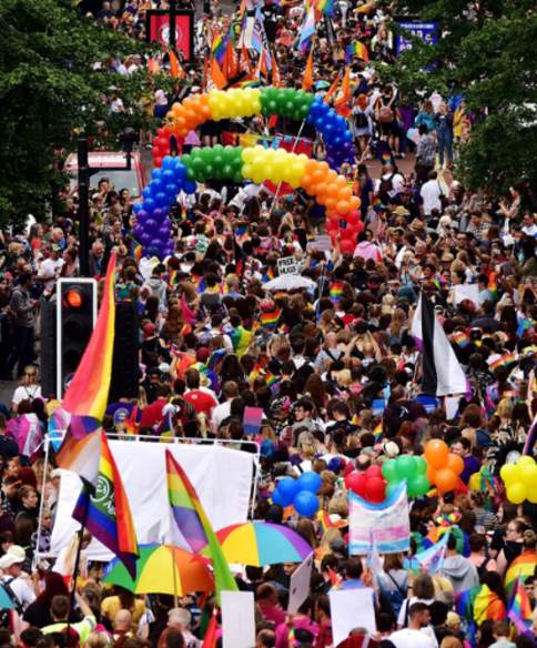 Bristol Pride Parade walking through Horsefair - Credit Bristol Pride