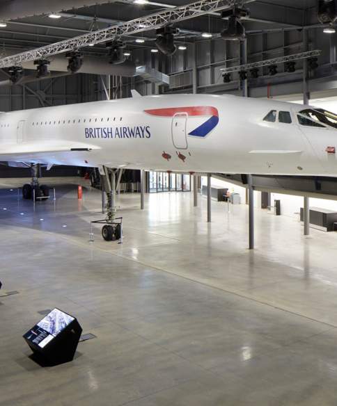 British Airways Concorde Alpha Foxtrot supersonic airliner inside Concorde Hangar at Aerospace Bristol - credit Adam Gasson