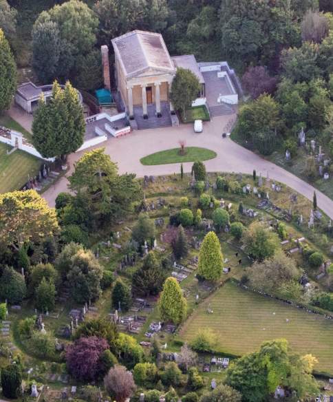 An aerial view of Arnos Vale Cemetery in Brislington, Bristol - credit Paul Box