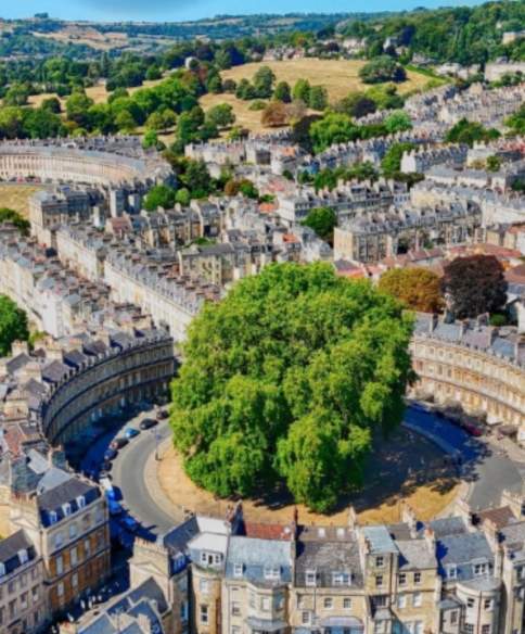 Aerial view of Bath - credit David Cherriman