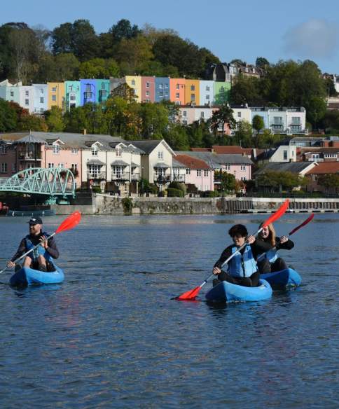 Kayakers in Bristol harbour - credit SUP Bristol
