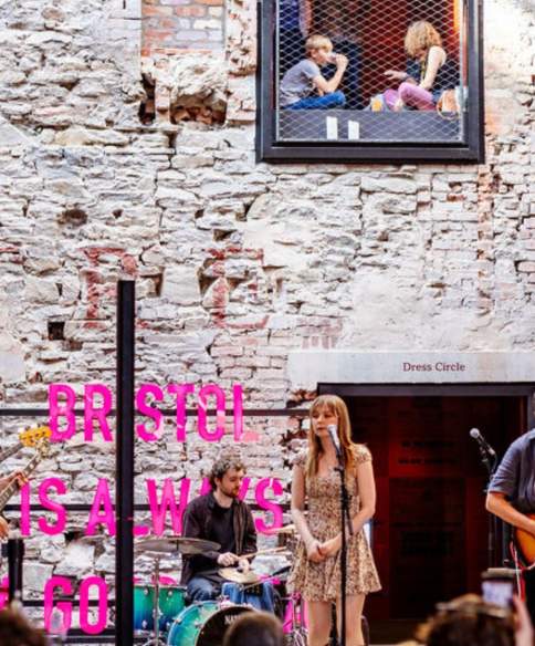 Band performing at Bristol Old Vic as part of Old City Sounds 2024 in Bristol - Credit Julian Preece / Bristol City Centre BID