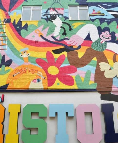 Aardman Morph Street Art Mural - artist Dave Bain, credit Upfest and Cabot Circus