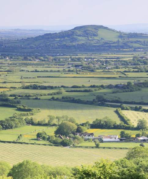 Views across Mendills Hills and Brent Knoll - credit Visit West