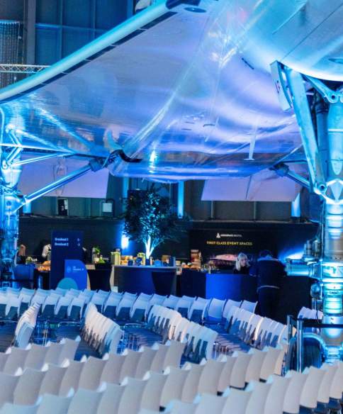 Aerospace Bristol event setup under Concorde