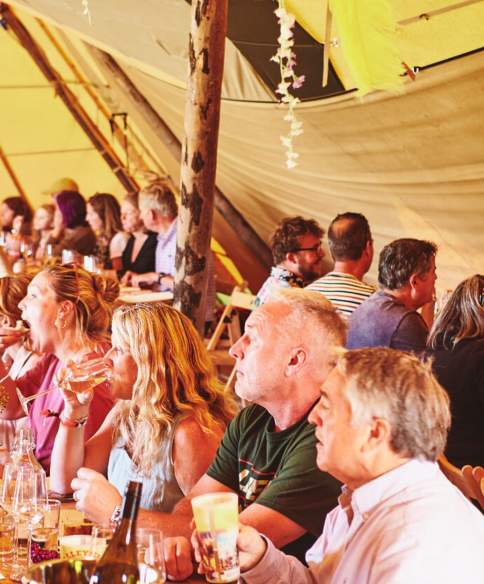 People attending at feast at Valley Fest near Bristol - credit Valley Fest