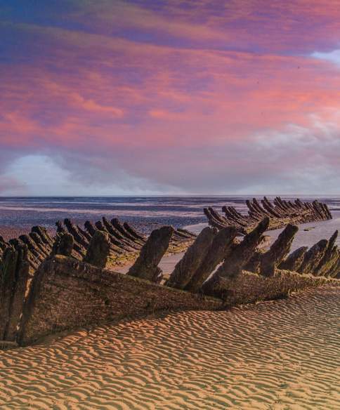 RS SS Nornen on Berrow beach in North Somerset - credit Dave Peters Visit Weston