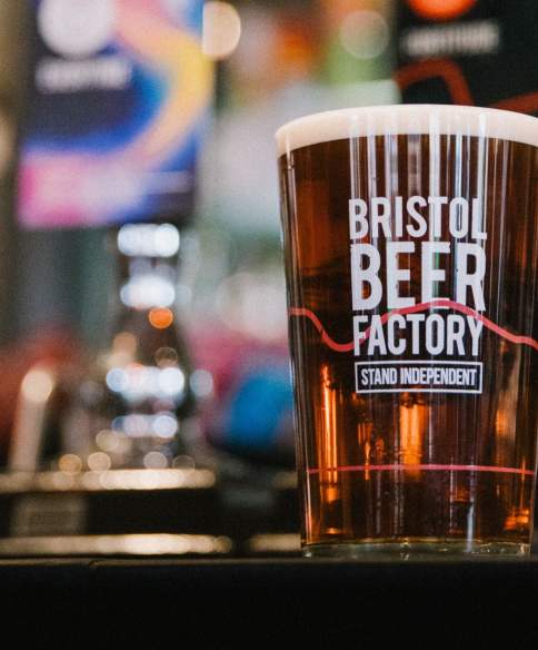 Pint of Bristol Beer Factory beer on bar in pub - credit Bristol Beer Factory