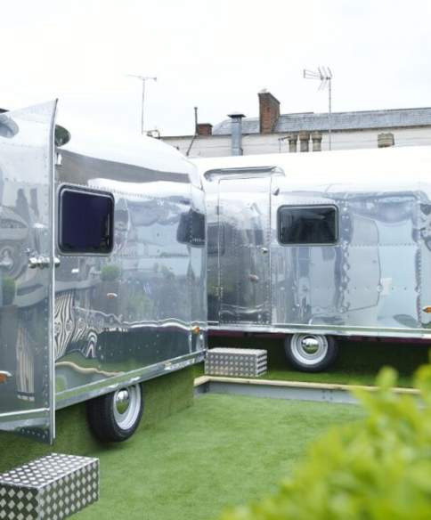 A 2 silver airstreams on a roof - Credit Brooks Guesthouse