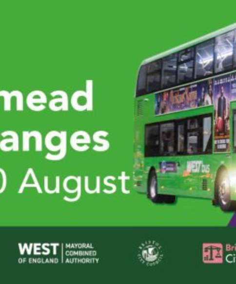 Travel West poster talking about the Broadmead bus changes
