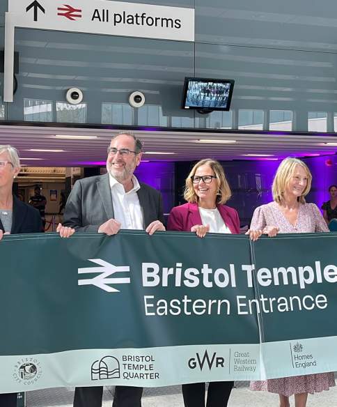 Mayor Helen Godwin opening new east enterenace at Bristol Temple Meads