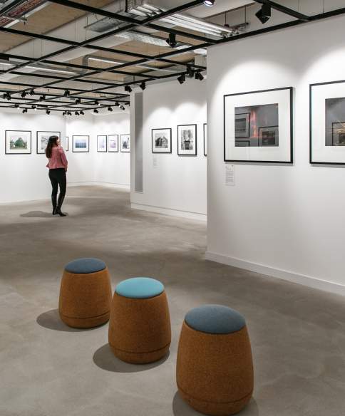 Interior of the Royal Photographic Society exhibition space at Paintworks Bristol - credit Rebecca Faith