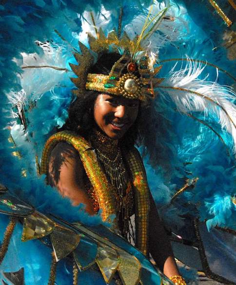 A performer in the parade during St Paul's Carnival in East Bristol