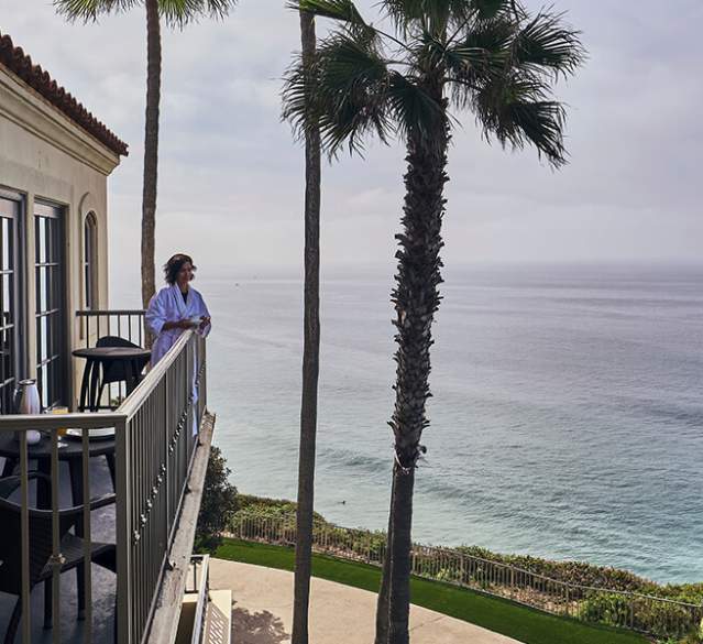 Woman Balcony Resort Hotel Beach