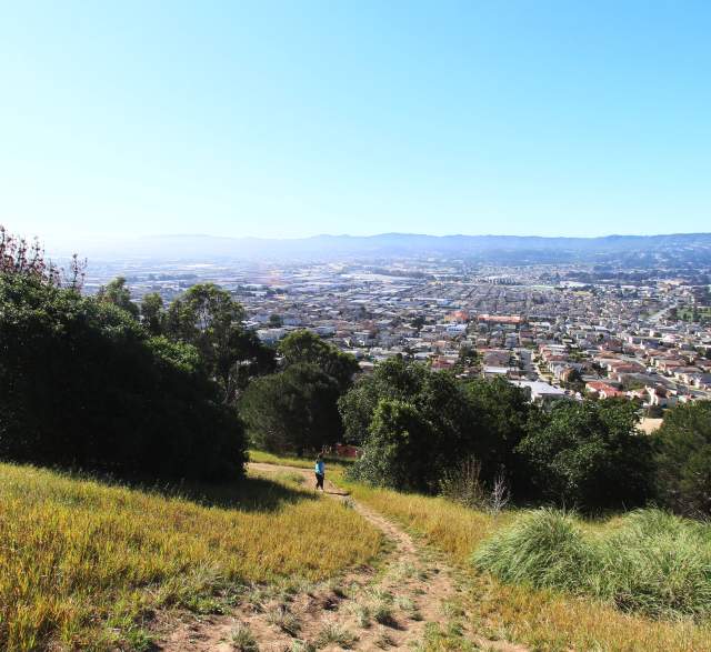 Panoramic views from Sign Hill in South San Francisco California