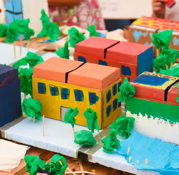 Cardboard CityScapes Summer Art Camp