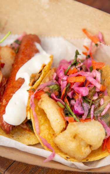 A sampling of tacos from a food stand at Taste of Madison