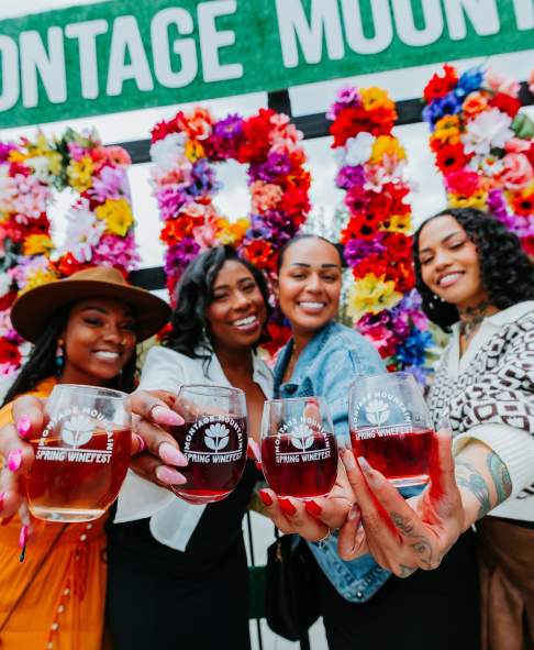 womens holding wine glasses at Spring Wine Festival at Montage Mountain Resorts