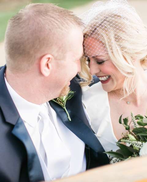 Couple on wedding day