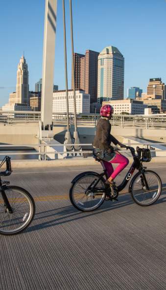 Women Riding Bikes in Columbus
