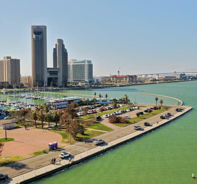 An image of the bay area in Corpus Christi.
