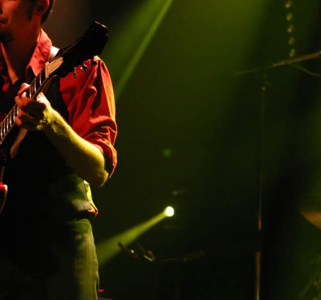 Guitarist and vocalist performing