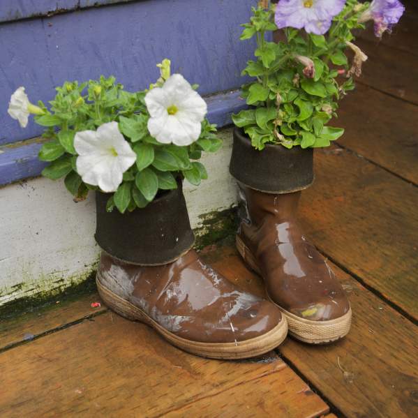 Flowers inside xtratuf boots