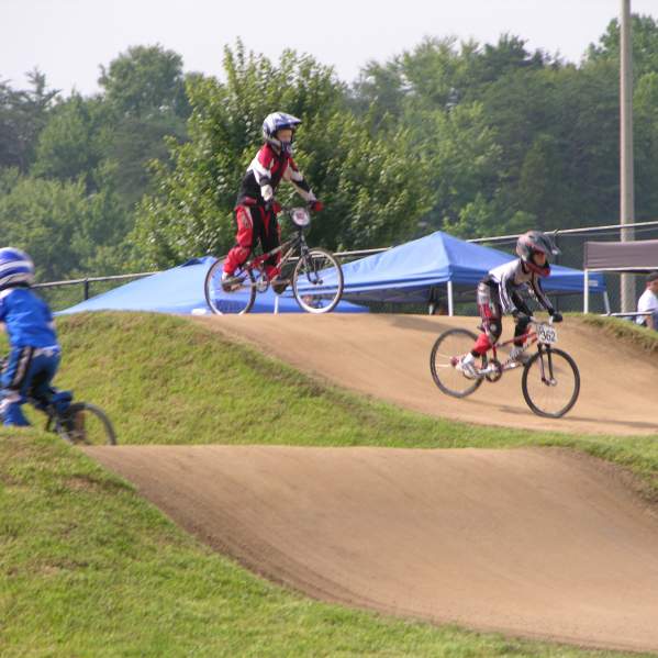 BMX Bikers on a race course