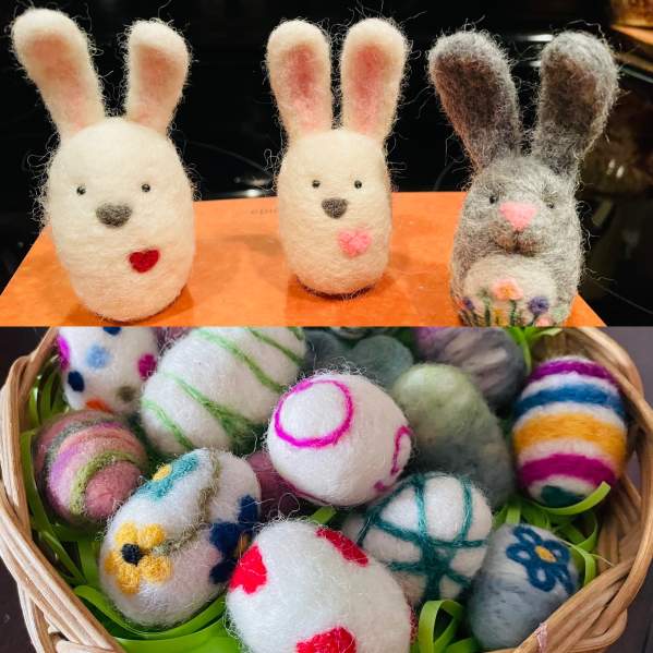 Needle Felted Bunny or Easter Eggs Class