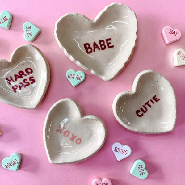 Valentines Day Pottery Date: Heart Trays