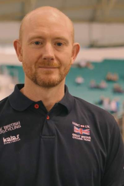 Jon Gildea in a Manchester Velodrome