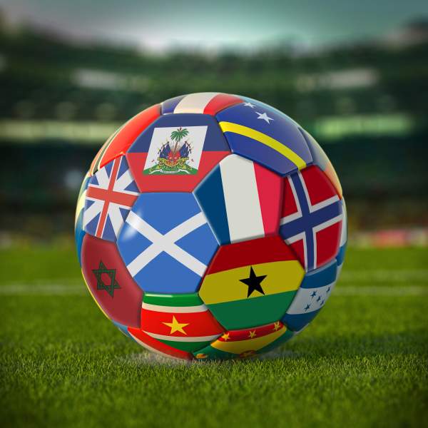 Soccer Ball Boston Team Flags