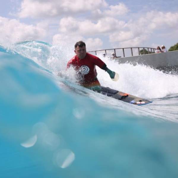 An adaptive surfer at The Wave