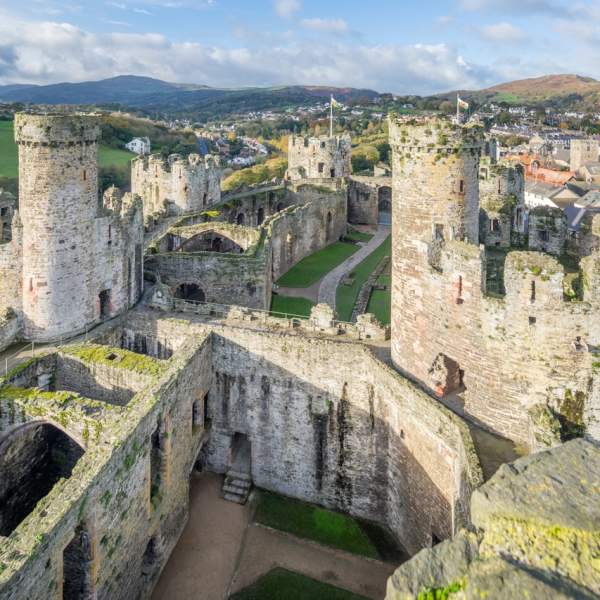Conwy Castle from the air