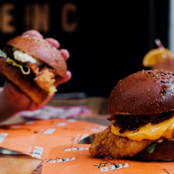 Fried chicken burgers