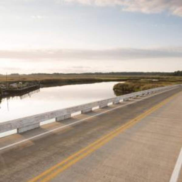 Delaware Bayshore Byway view at dusk