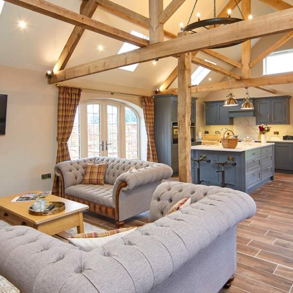 Living area and kitchen at Pasture House Holiday Cottages in East Yorkshire