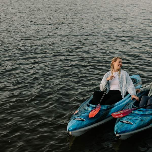Girls in Kayaks at Lake Sara