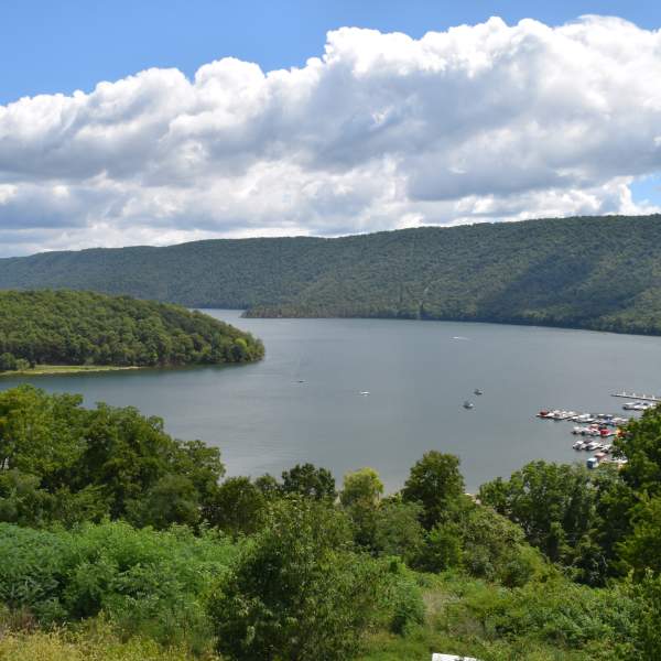 The Raystown Lake Visitors Center deck view